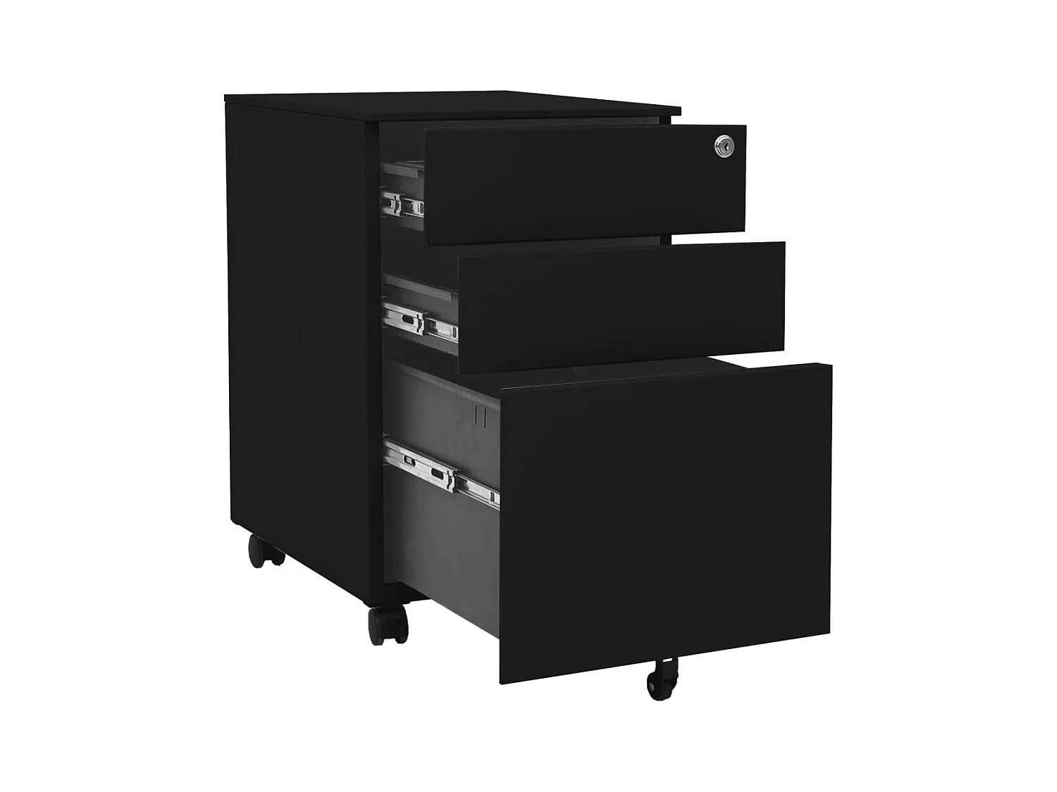 Archivador móvil negro 39x45x60 cm Acero