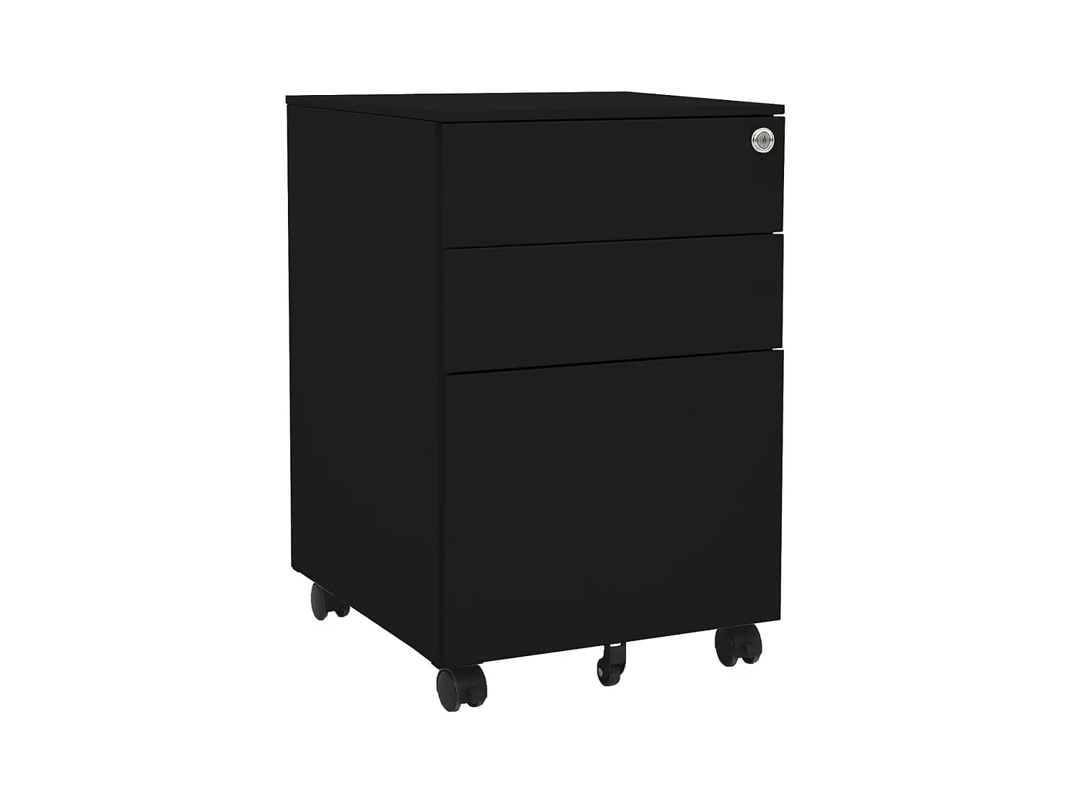 Zwarte mobiele archiefkast 39x45x60 cm Staal