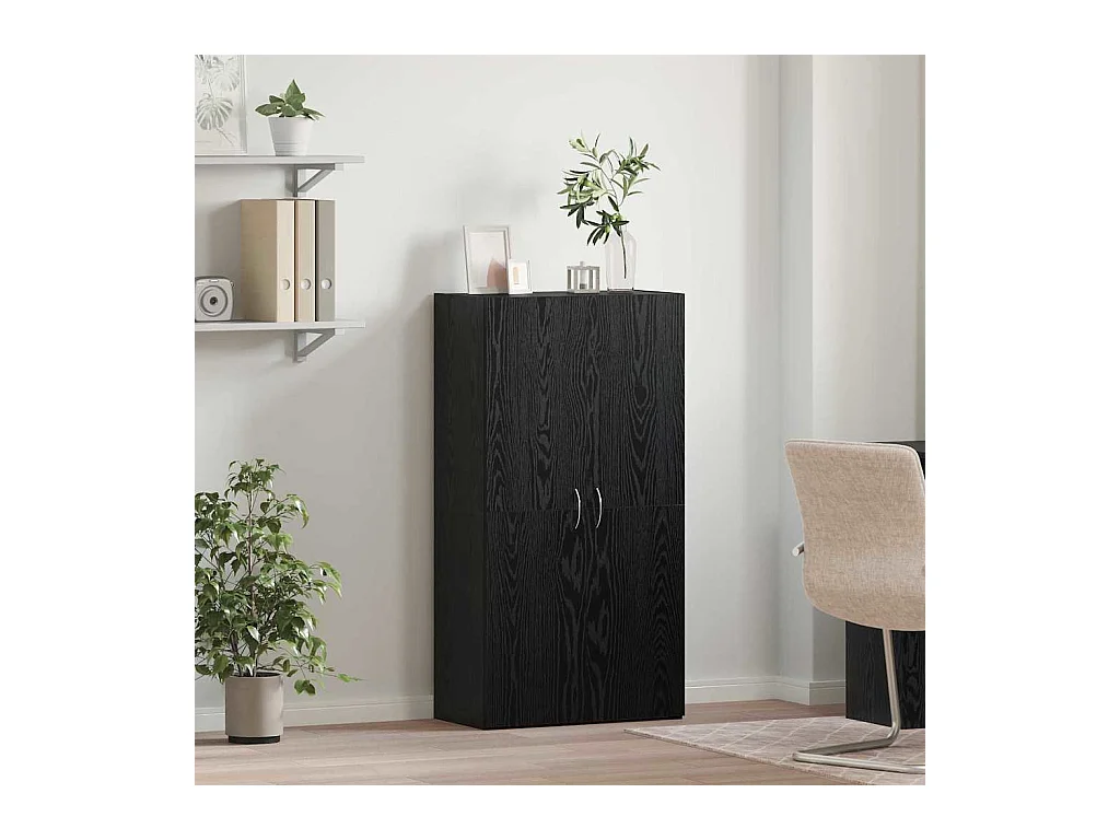 Cabinet de Bureau Chêne noir 60 x 32 x 115 cm Bois d'ingénierie