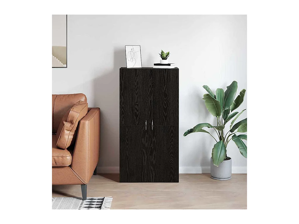 Cabinet de Bureau Chêne noir 60 x 32 x 115 cm Bois d'ingénierie