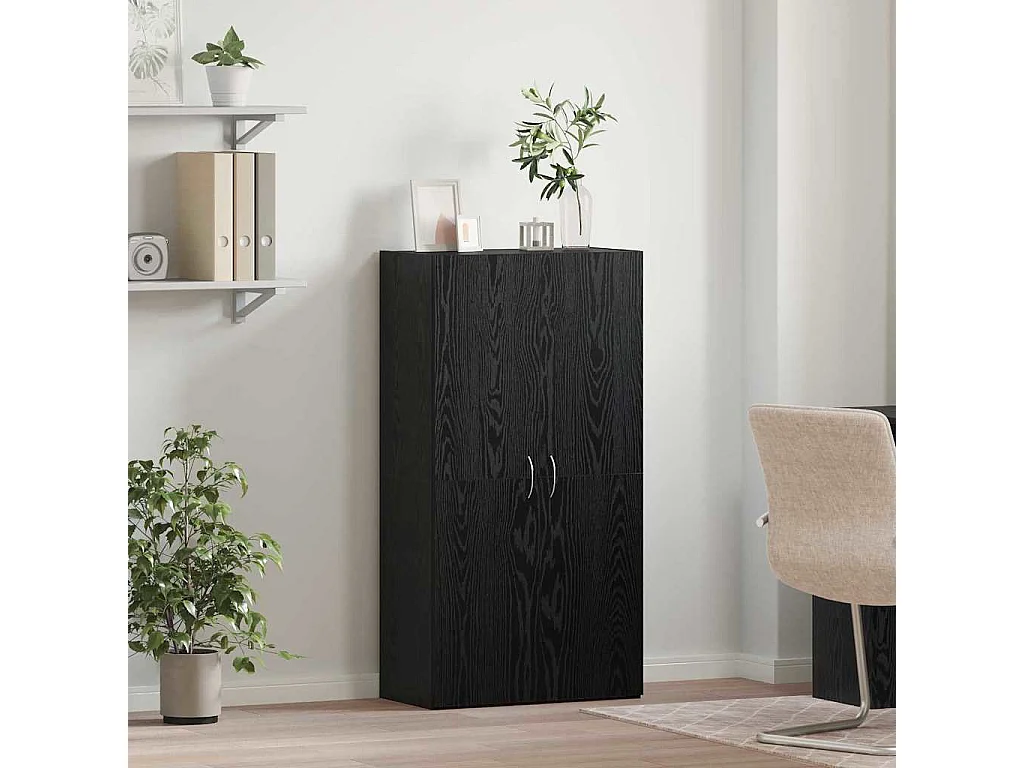 Cabinet de Bureau Chêne noir 60 x 32 x 115 cm Bois d'ingénierie