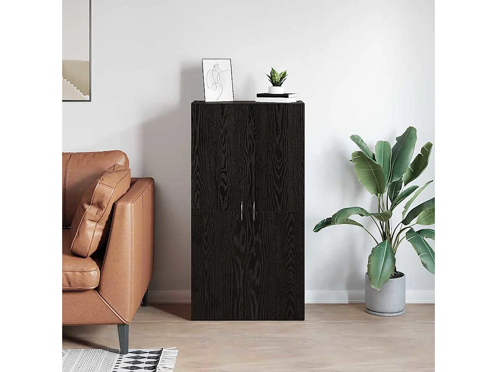 Cabinet de Bureau Chêne noir 60 x 32 x 115 cm Bois d'ingénierie