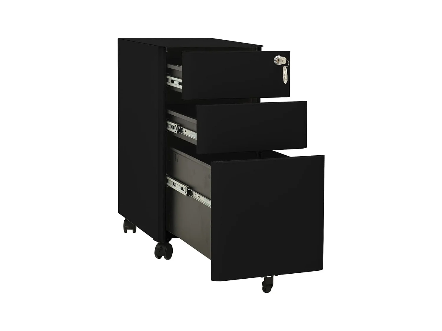 Classeur mobile Noir 30x45x59 cm Acier