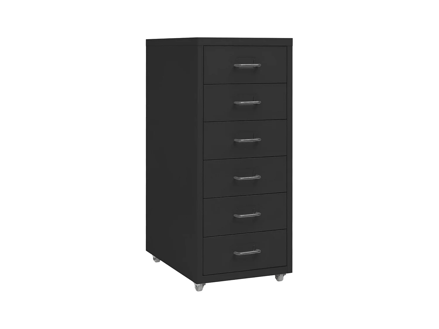 Zwarte mobiele archiefkast 28x41x69 cm metaal