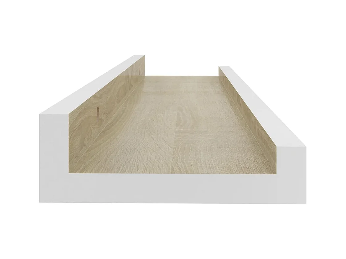 Mensole da parete 4 pezzi bianco e rovere sonoma 40x9x3 cm