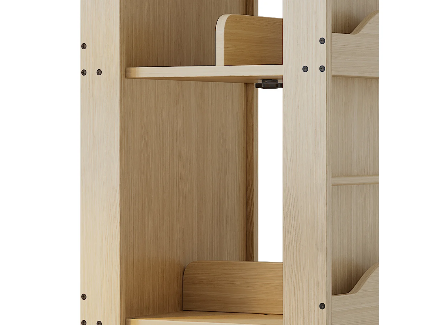 Bibliothèque rotative - 63 x 63 x 142 cm - étagère de rangement pour enfants et adultes - MDF - naturel