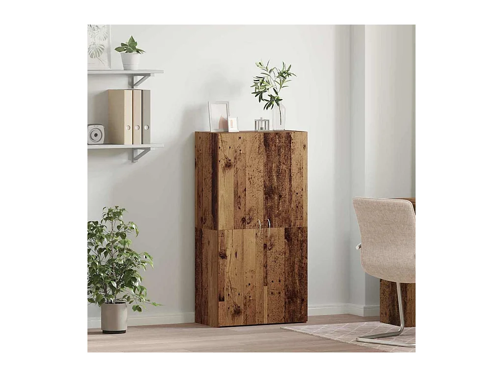 Cabinet de Bureau avec étagère Bois ancien 60 x 32 x 115 cm