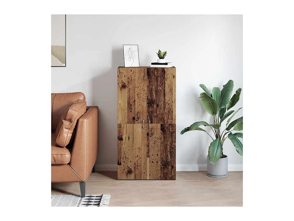 Cabinet de Bureau avec étagère Bois ancien 60 x 32 x 115 cm