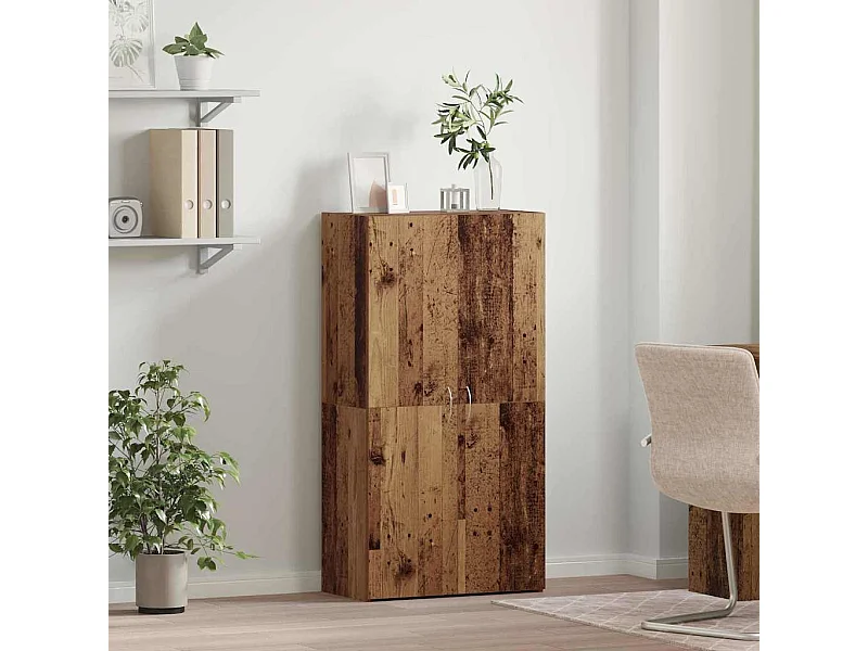 Cabinet de Bureau avec étagère Bois ancien 60 x 32 x 115 cm