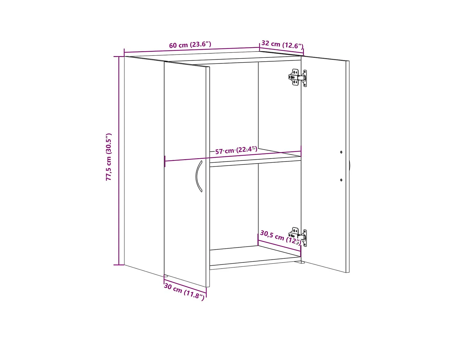 Archivador de madera de ingeniería de roble Sonoma