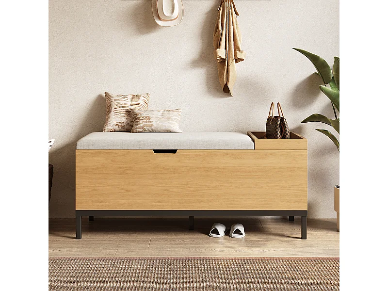 Schoenenbank - 115 x 40 x 49,5 cm - zitmeubel - opbergbox - MDF - naturel