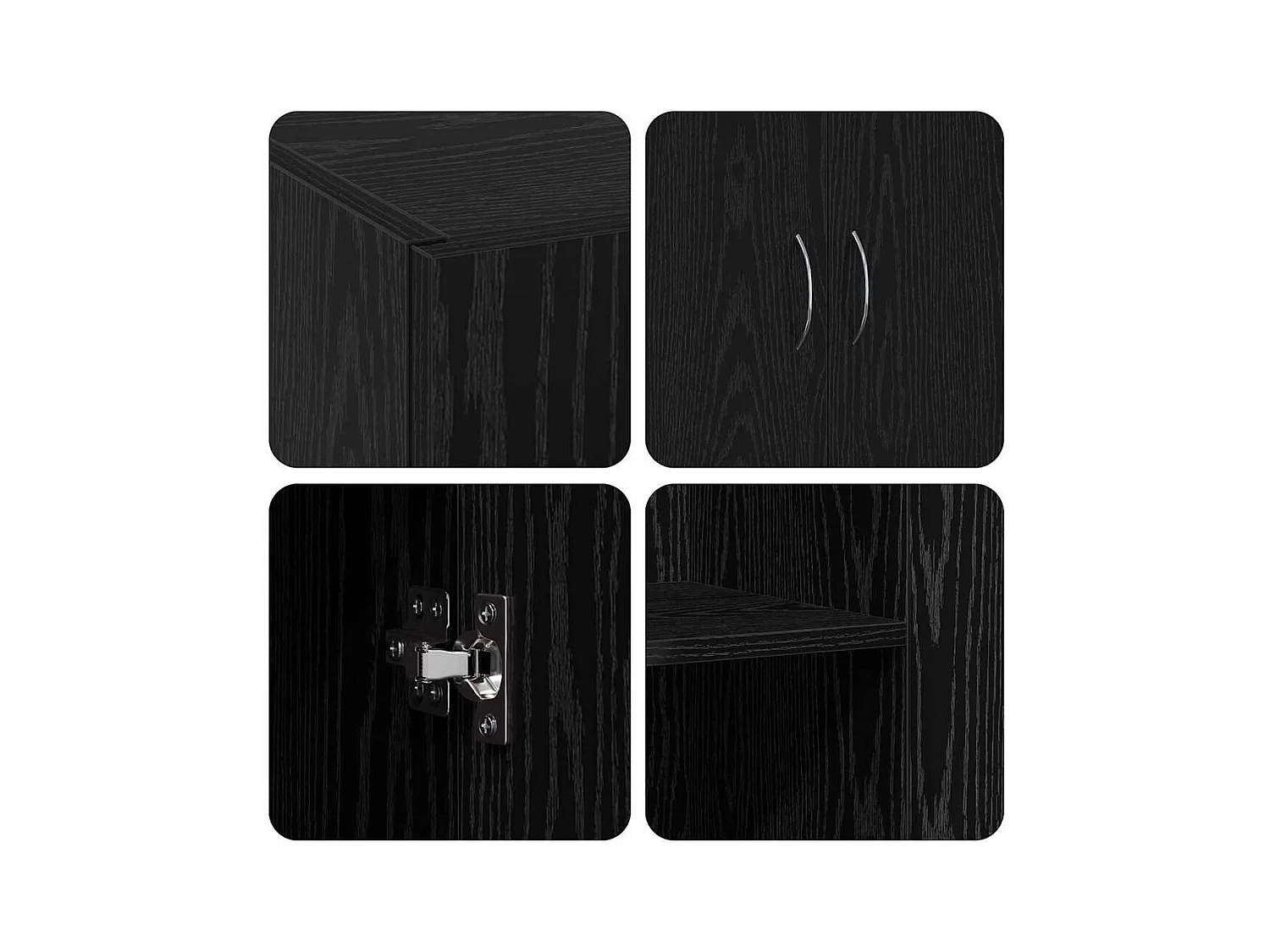 Cabinet de Bureau Chêne noir 60 x 32 x 77.5 Bois d'ingénierie