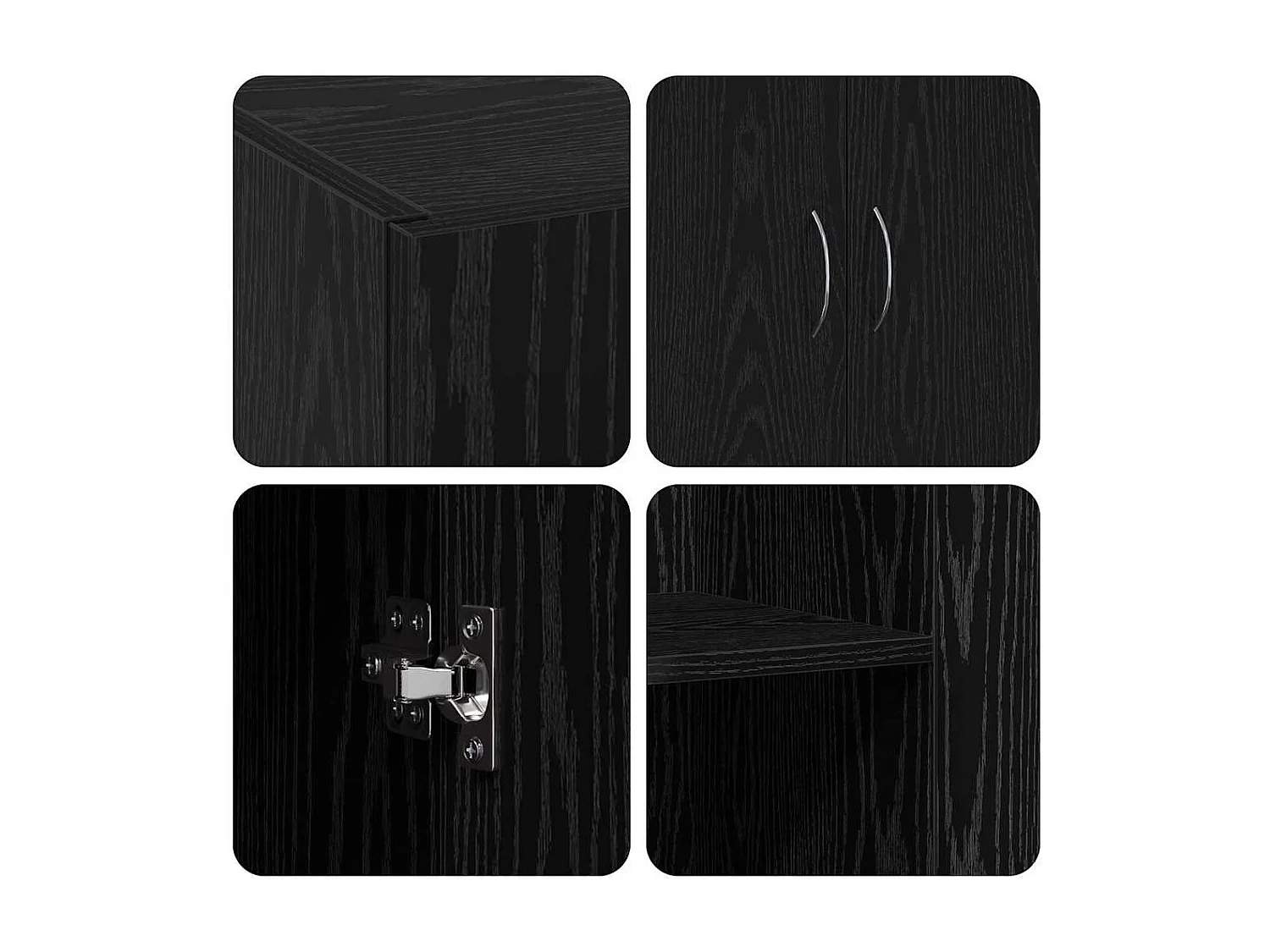 Cabinet de Bureau Chêne noir 60 x 32 x 77.5 Bois d'ingénierie