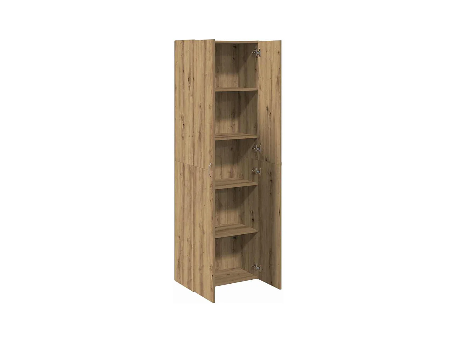 Buffet haut chêne artisanal 60x32x190 cm bois d'ingénierie
