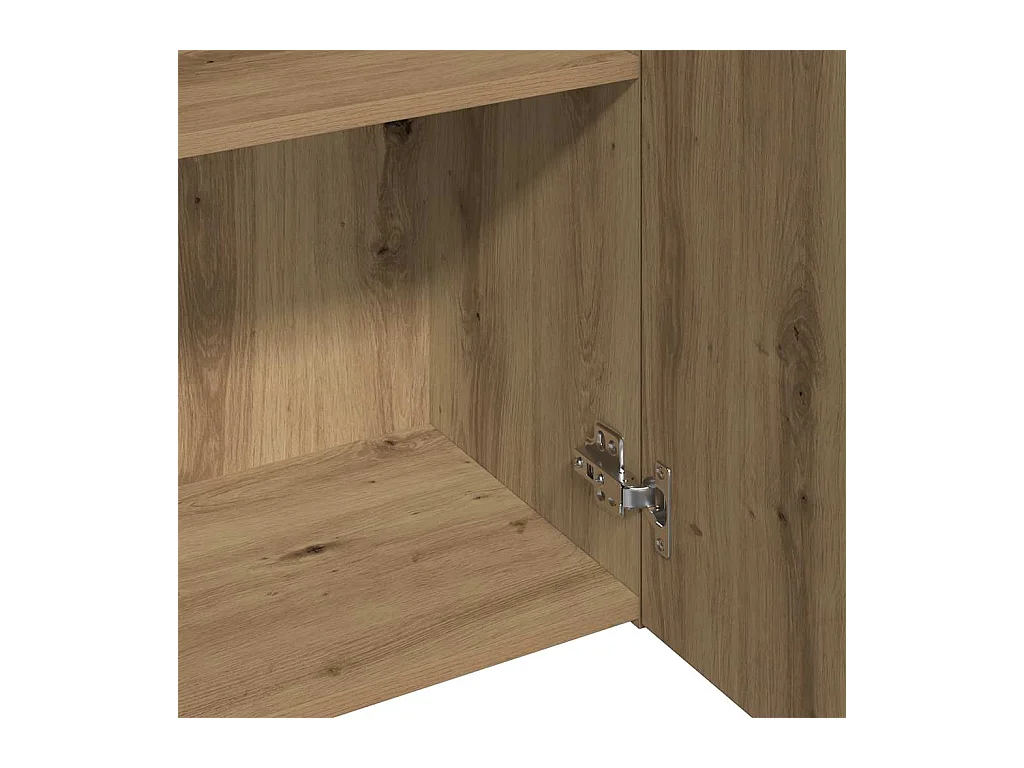 Buffet haut chêne artisanal 60x32x190 cm bois d'ingénierie