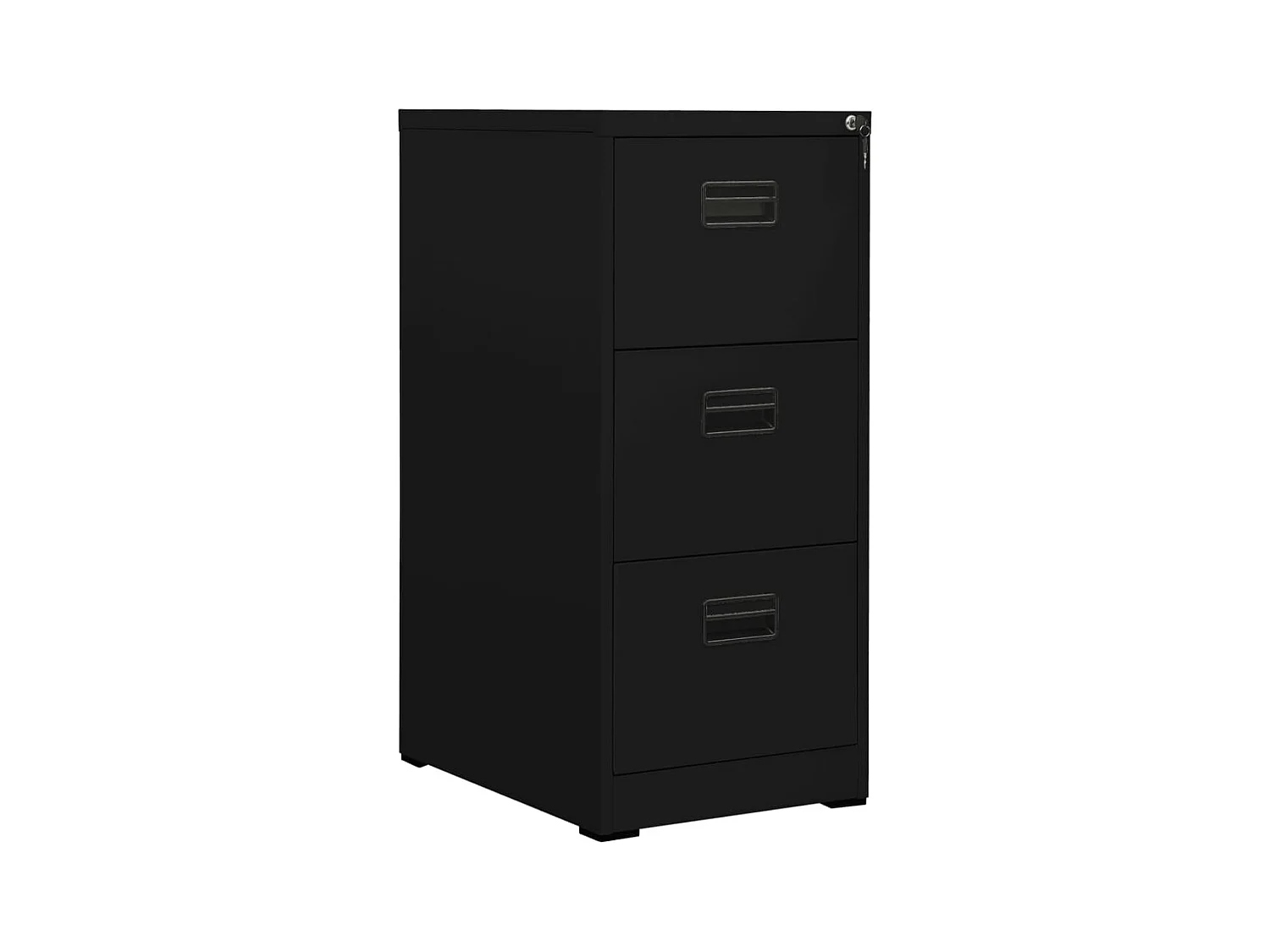 Schwarzer Aktenschrank 46 x 62 x 102,5 cm Stahl