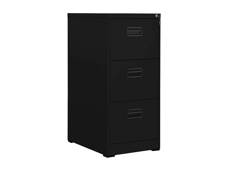 Mobiletto portadocumenti nero 46x62x102,5 cm in acciaio