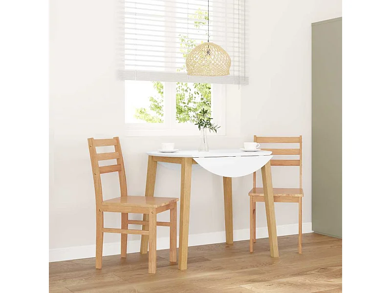 Chaises à manger 2 pcs bois massif caoutchouc