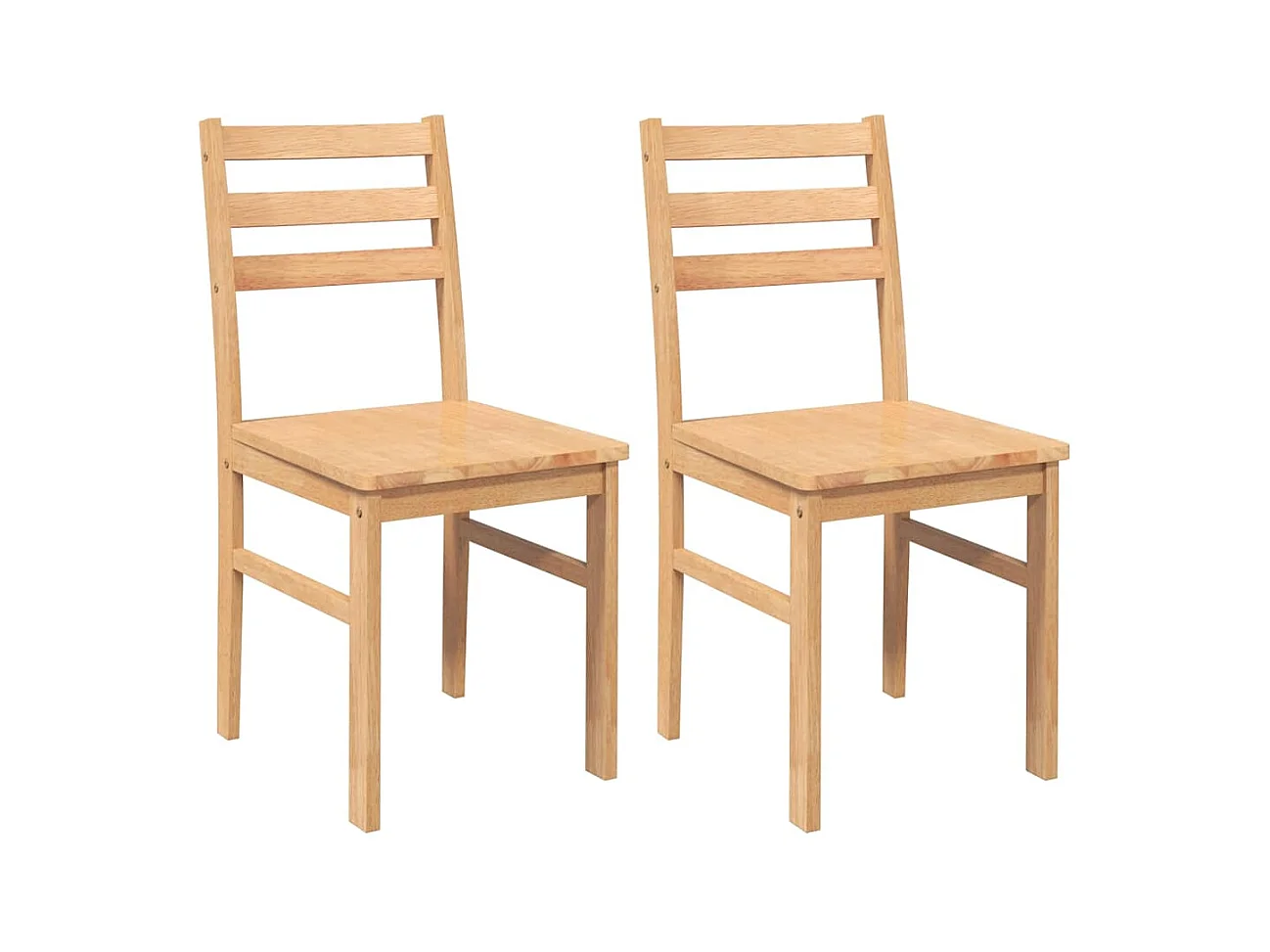 Chaises à manger 2 pcs bois massif caoutchouc