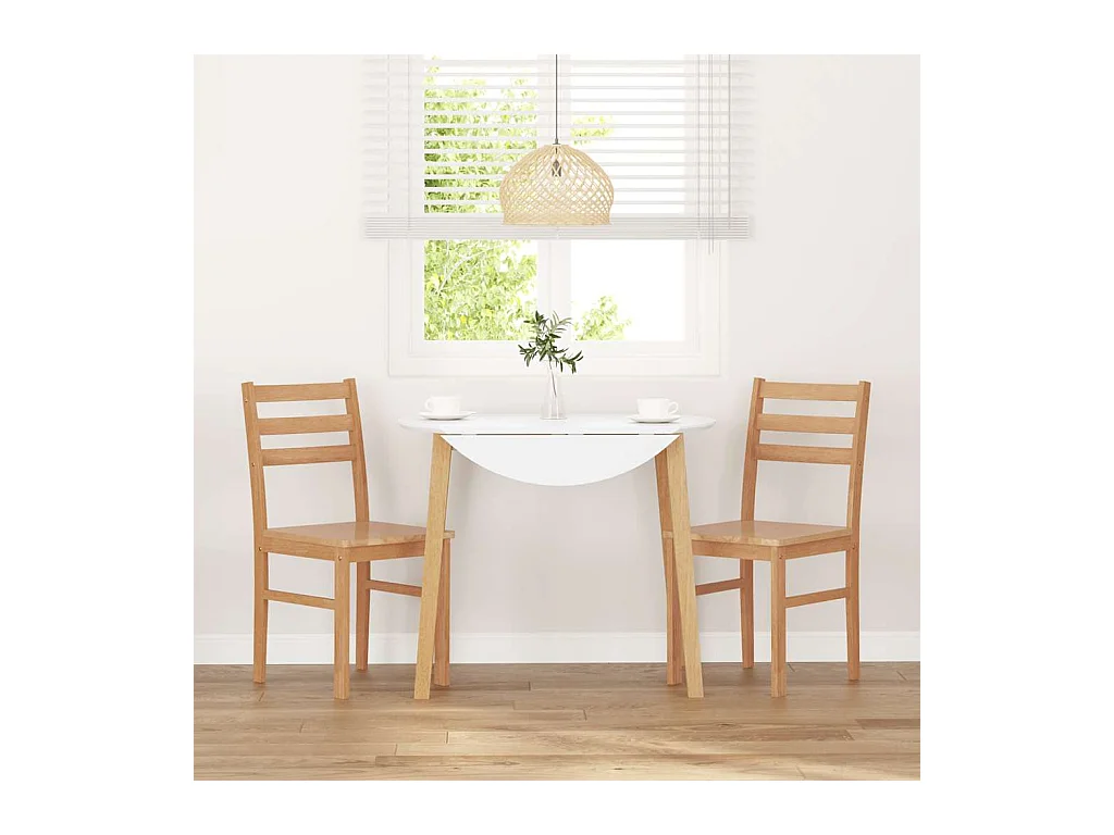 Chaises à manger 2 pcs bois massif caoutchouc