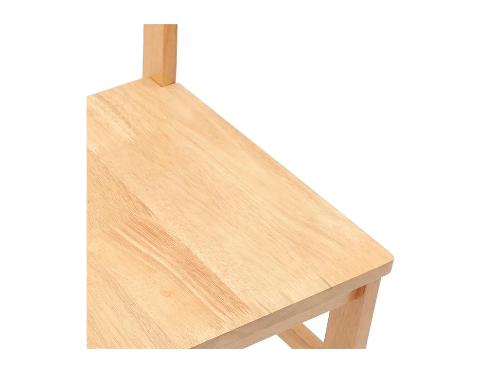 Chaises à manger 2 pcs bois massif caoutchouc