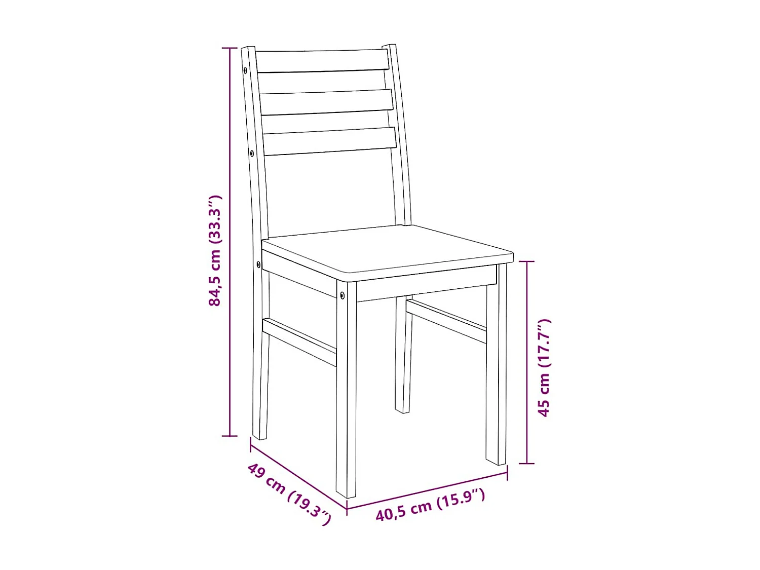 Sillas de comedor 2 piezas madera maciza de caucho