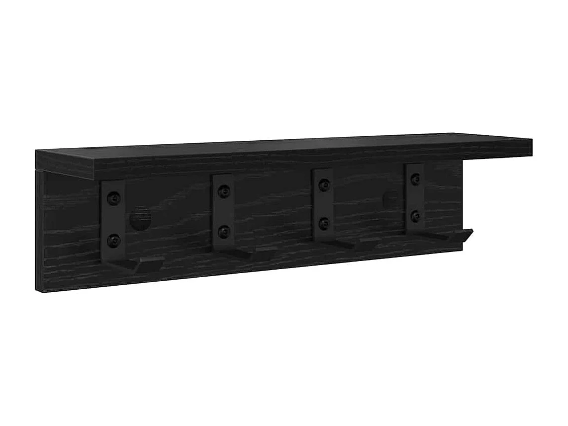 Wandkapstok met plank Zwart eiken 40 x 10,5 x 10,5 cm