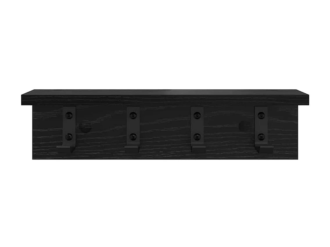 Wandkapstok met plank Zwart eiken 40 x 10,5 x 10,5 cm