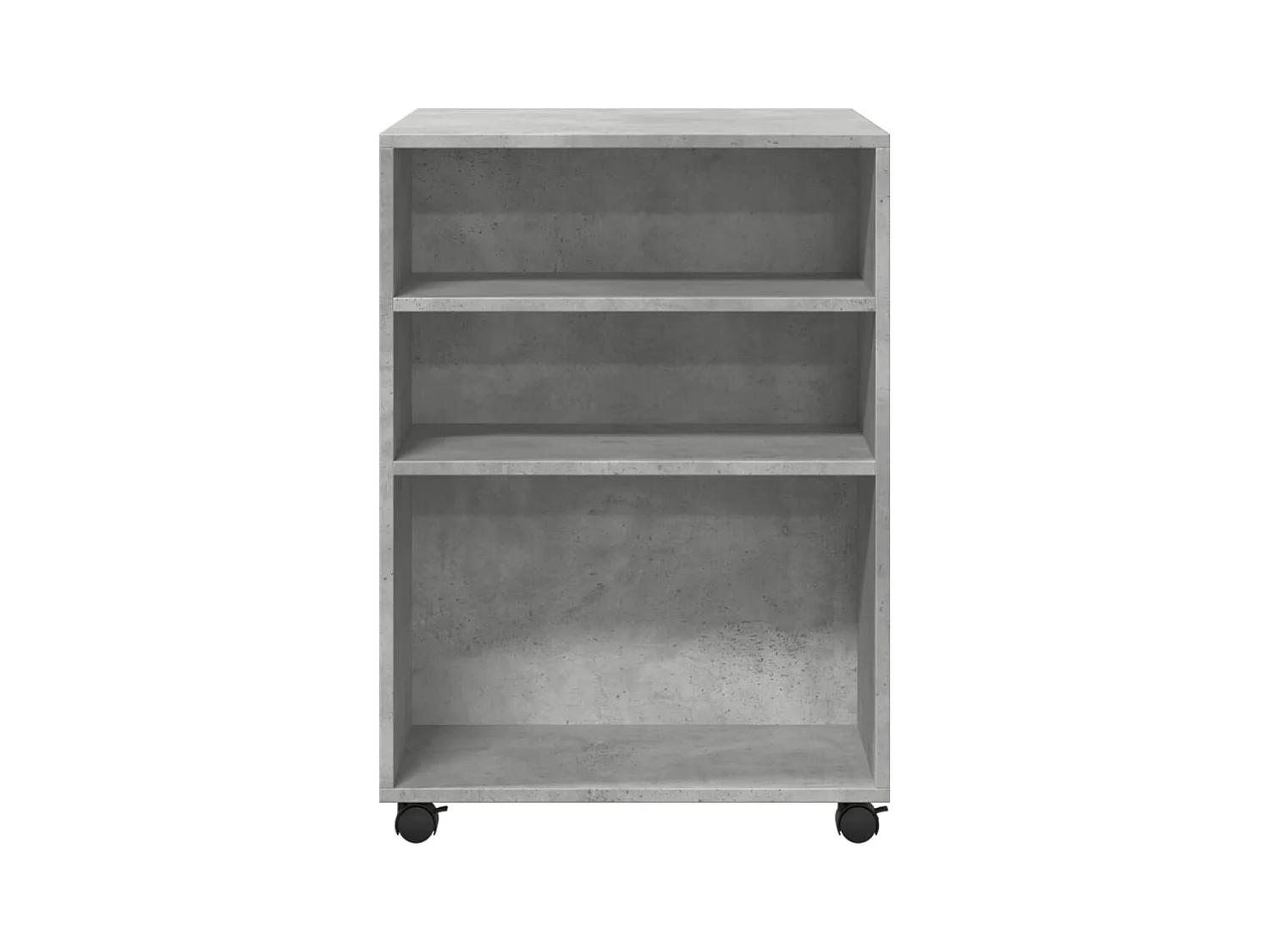 Betongrijze bewerkte houten bijzettafel met wielen