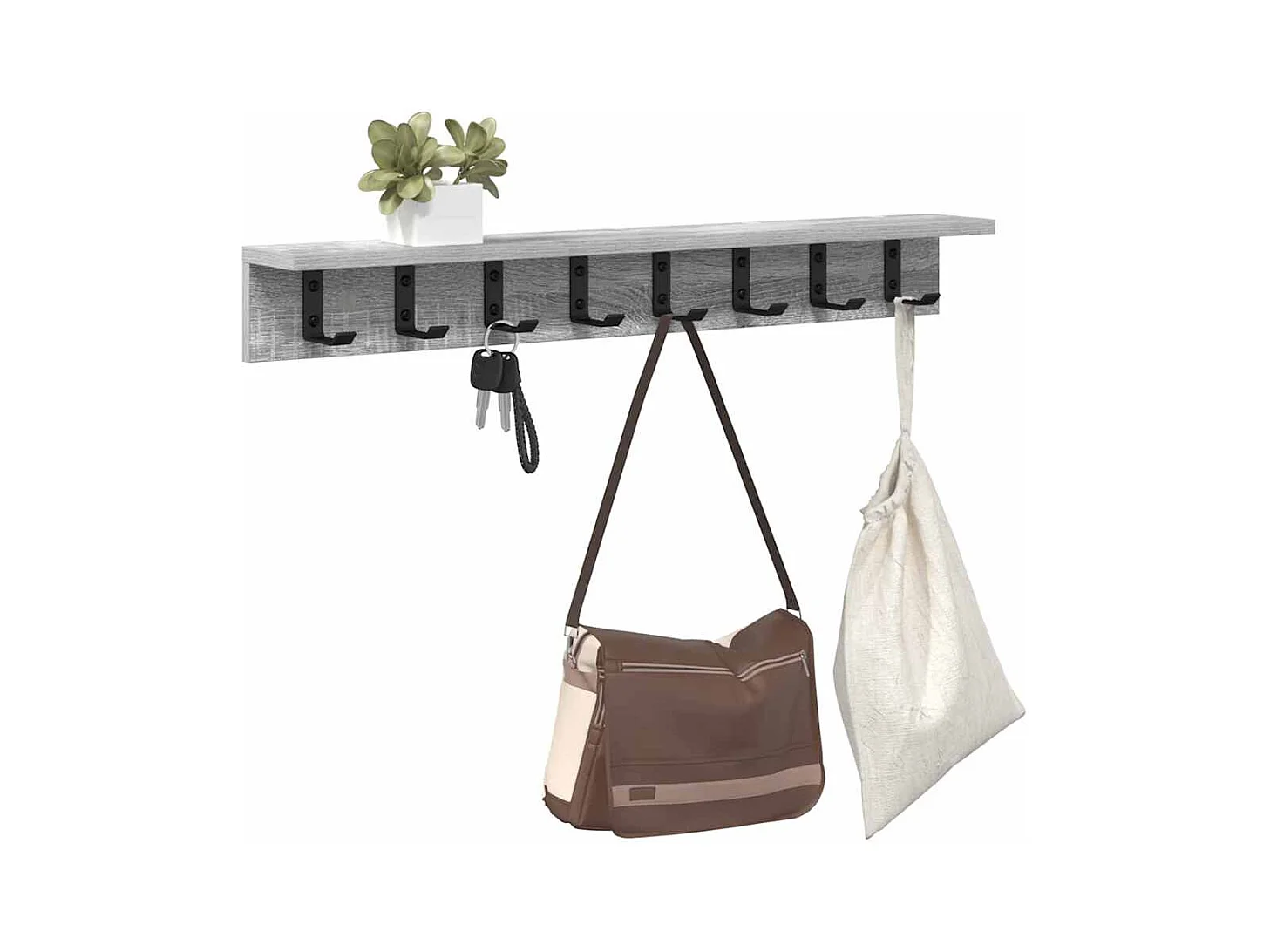 Appendiabiti da parete Sonoma grigio 80 x 10,5 x 10,5 cm