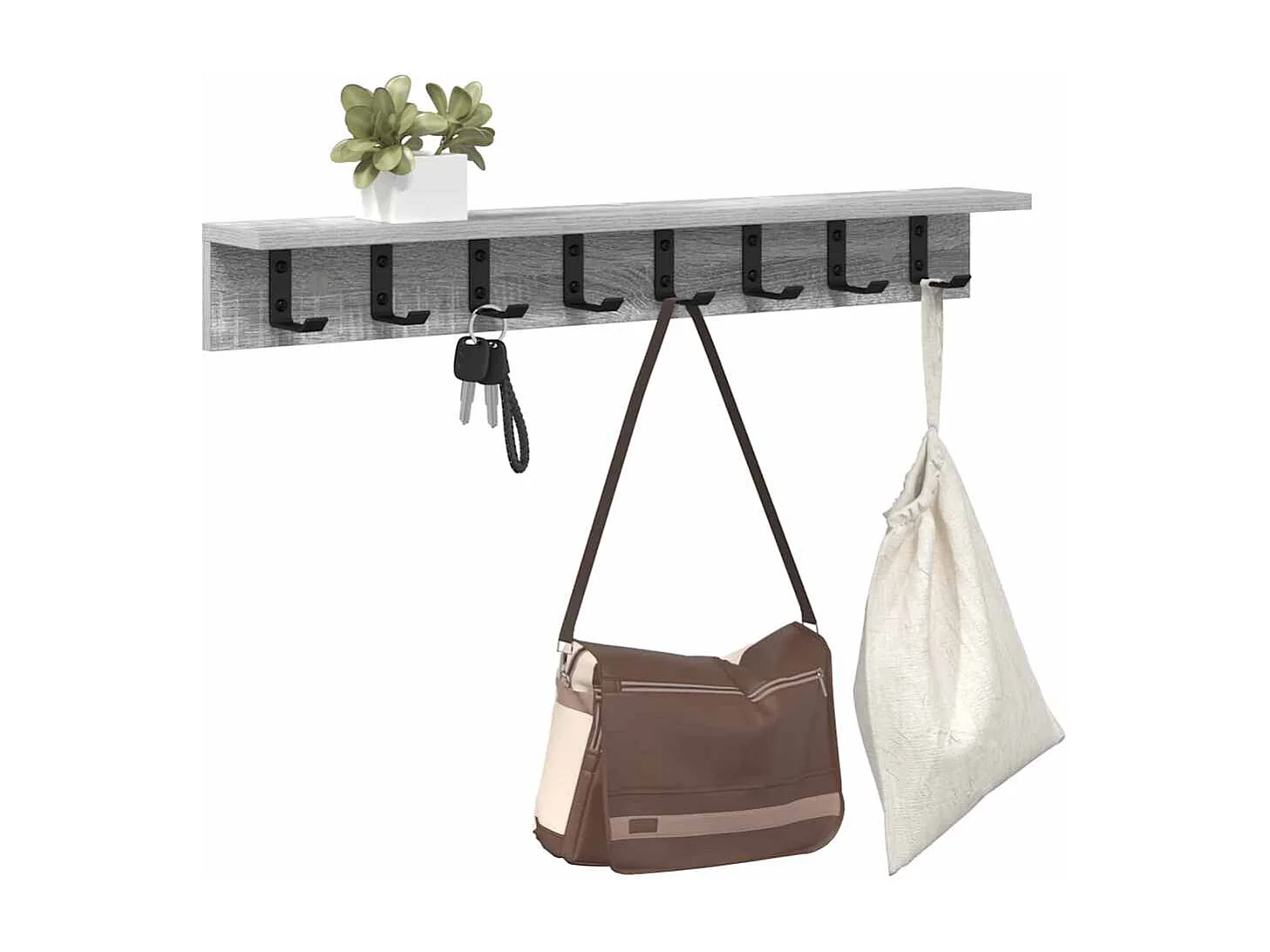 Porte-manteau mural Sonoma gris 80 x 10.5 x 10.5 cm