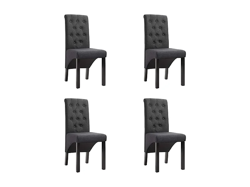 Chaises à manger lot de 4 gris foncé tissu