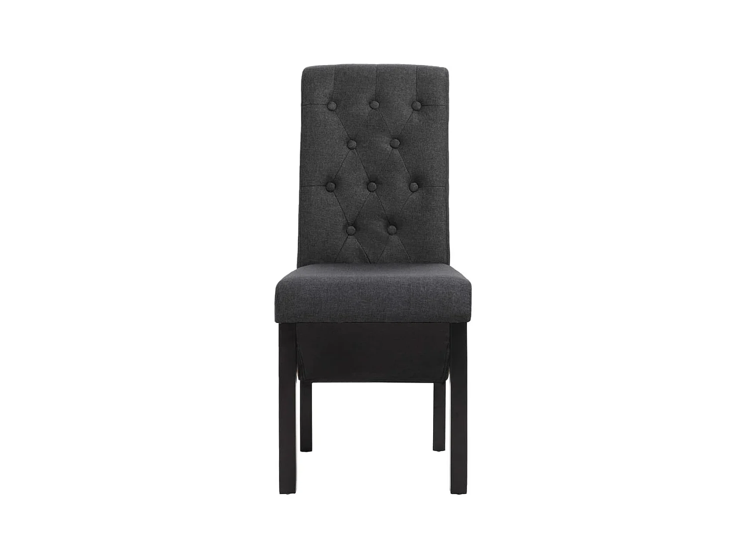 Eetkamerstoelen set van 4 donkergrijze stof