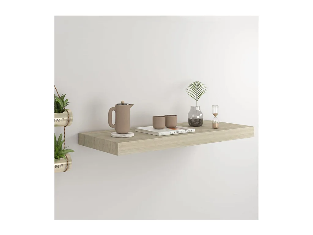 Étagère flottante murale chêne 60x23,5x3,8 cm MDF
