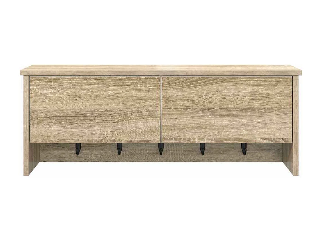 Appendiabiti da parete con ripiano in rovere Sonoma 80 x 20 x 30 cm