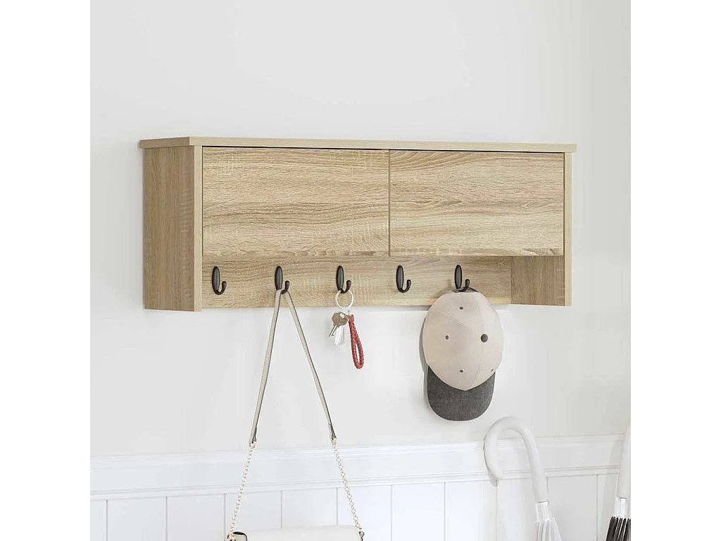 Porte-manteau mural avec étagère Chêne sonoma 80 x 20 x 30 cm
