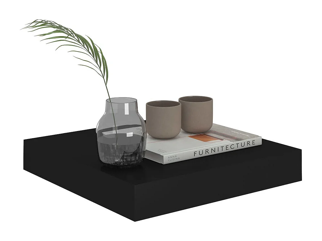 Étagère flottante murale noir 23x23,5x3,8 cm MDF