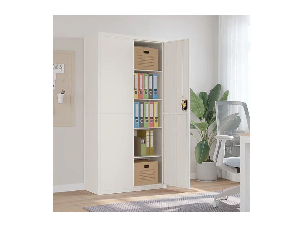 Classeur blanc 90x40x180 cm acier