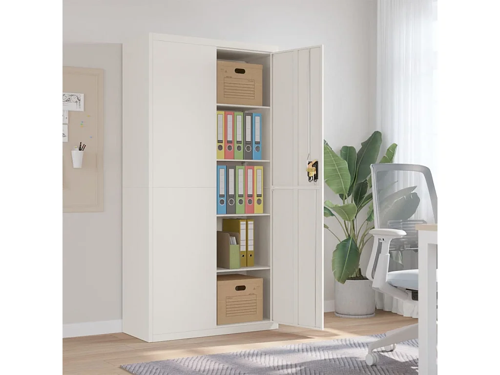 Classeur blanc 90x40x180 cm acier