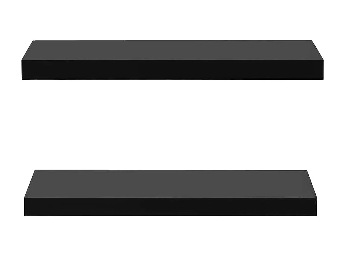 Étagères murales flottantes 2 pcs Noir 60x20x3,8 cm