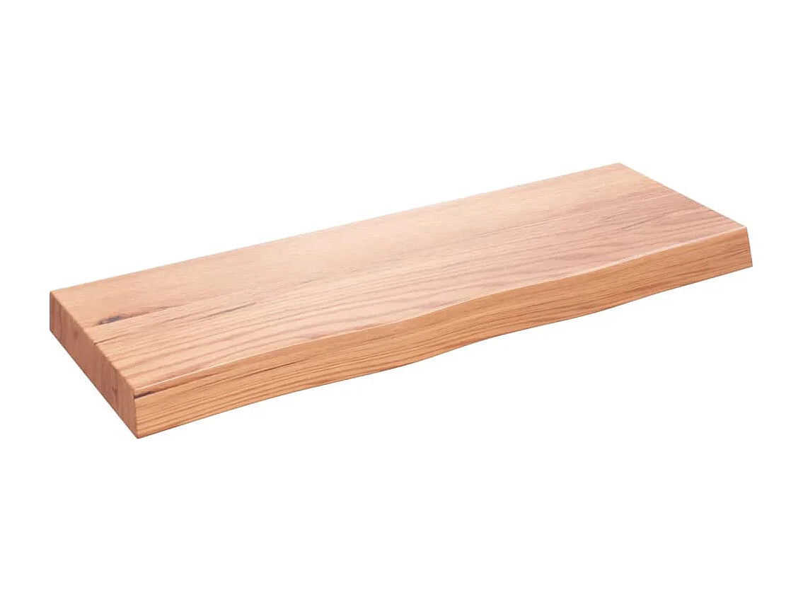 Estante de pared marrón claro en madera maciza de roble tratado