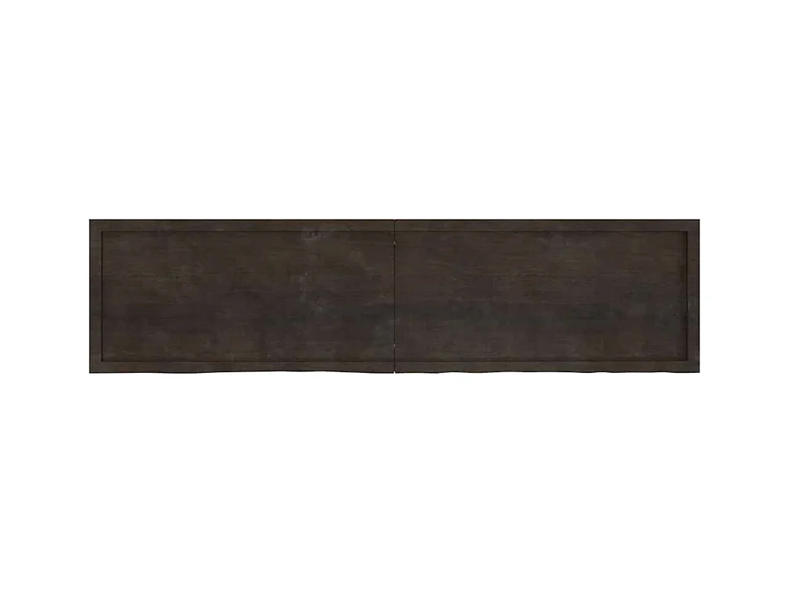 Mensola da parete marrone scuro in legno massello di rovere trattato