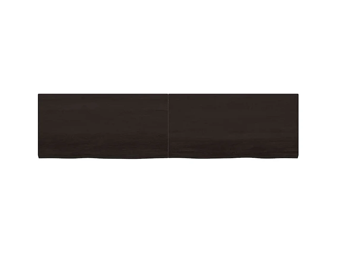 Mensola da parete marrone scuro in legno massello di rovere trattato