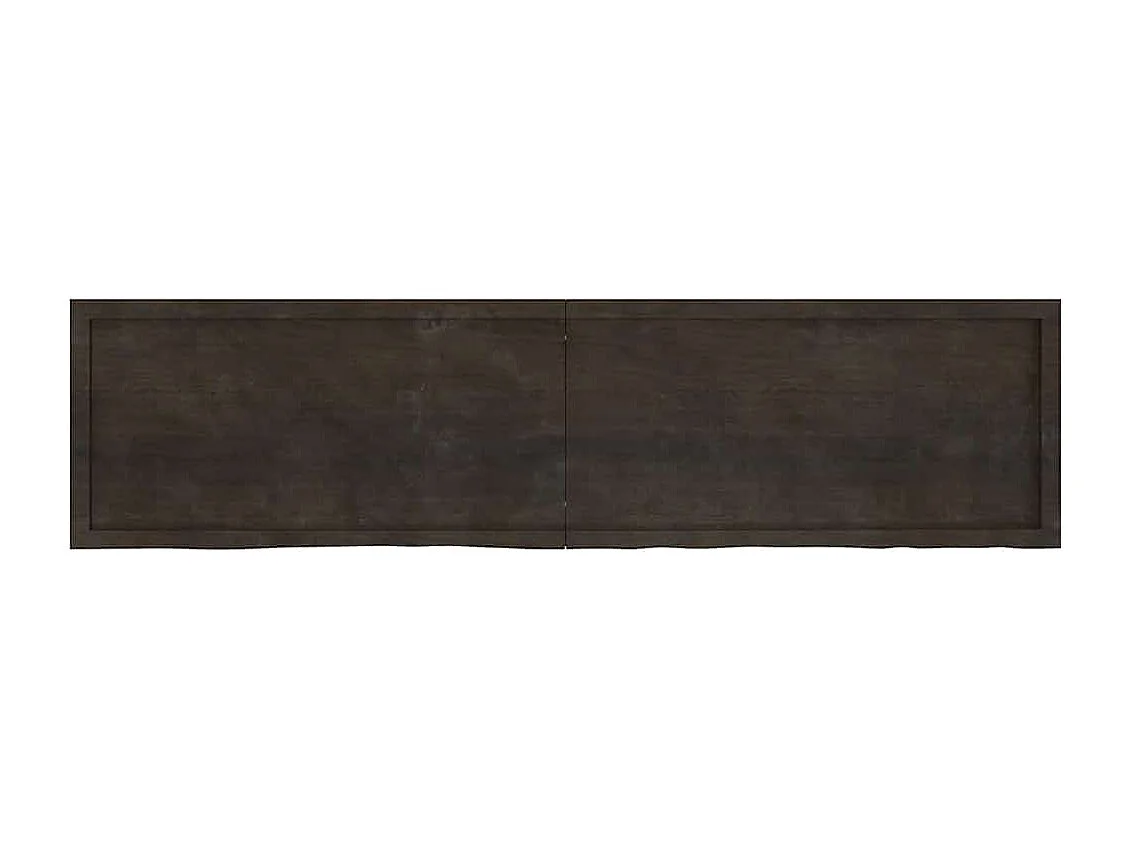 Mensola da parete marrone scuro in legno massello di rovere trattato