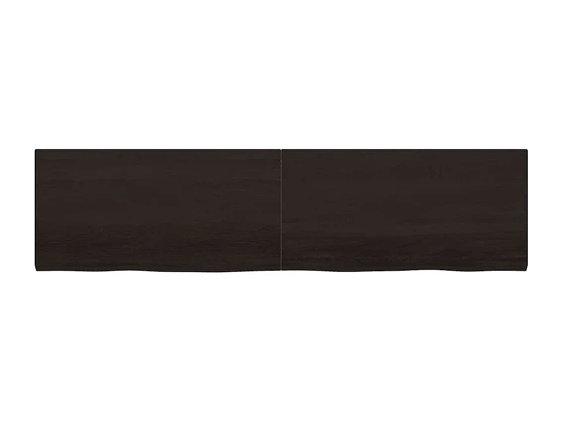 Mensola da parete marrone scuro in legno massello di rovere trattato