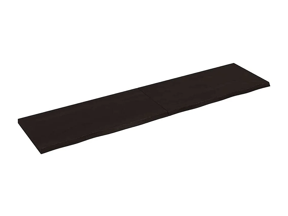 Mensola da parete marrone scuro in legno massello di rovere trattato