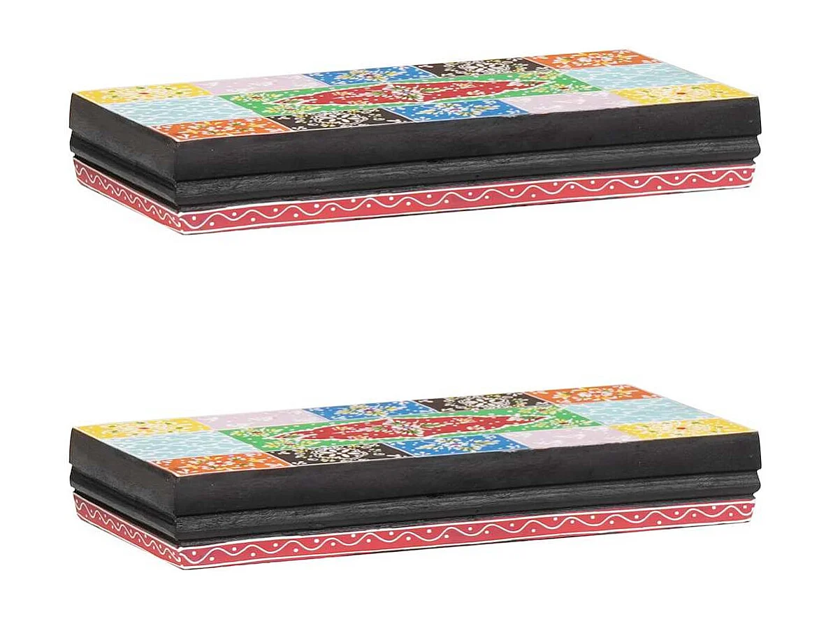 Étagères Murales avec étagère 2 pcs Multicolore 40 x 20 x 6 cm