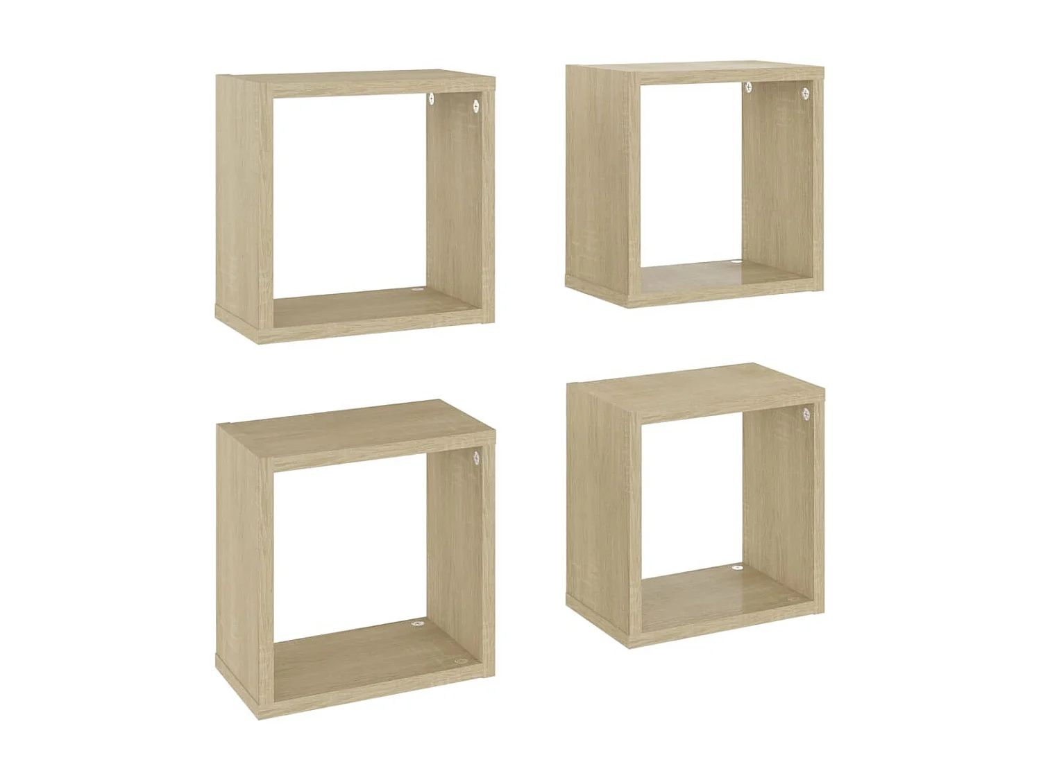 Étagères cube murales 4 pcs Chêne sonoma 26x15x26 cm