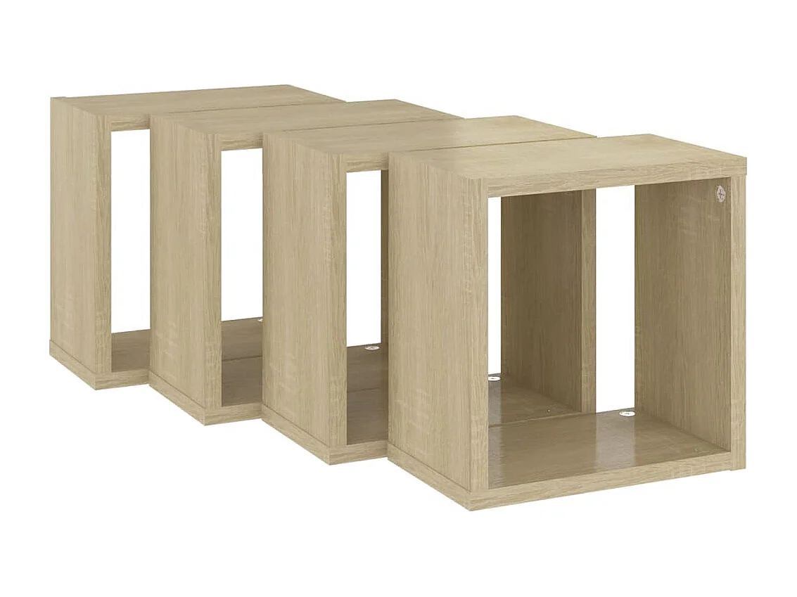 Étagères cube murales 4 pcs Chêne sonoma 26x15x26 cm