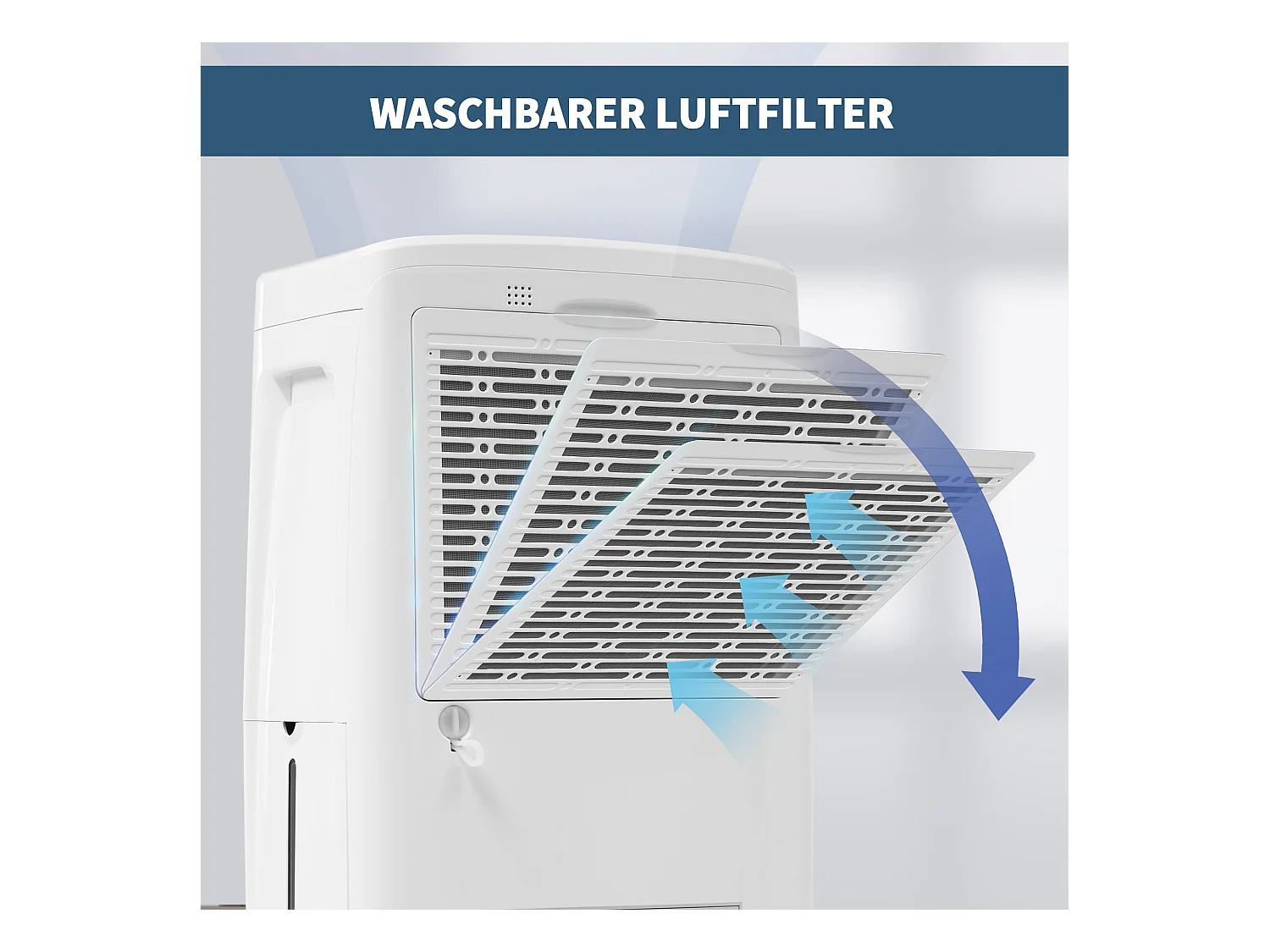 Deshumidificador 12L/día, 3 en 1, Deshumidificador, Purificador y Secador de Aire, Tanque de 1.5L, Temporizador de 24h, Pantalla LED, para 15㎡, Blanco